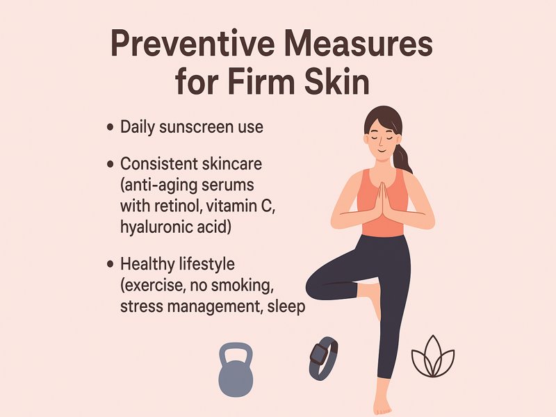 Girl showing healthy lifestyle habits for firm skin.